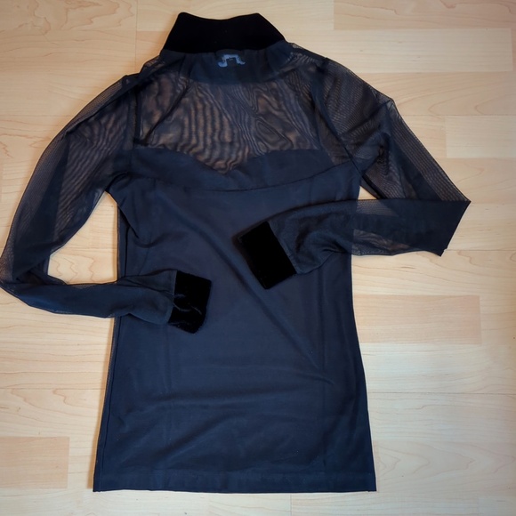 Bebe Black Sheer Velvet Top XS - Picture 3 of 6